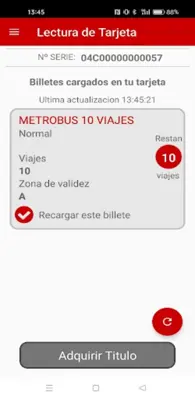 Tarjeta Transporte Virtual android App screenshot 0